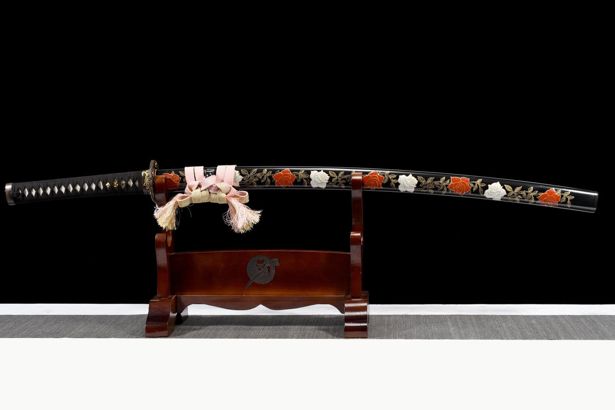 Katana Hanamai 花舞 – T10 and Damascus (Kobuse) Steel – view 4
