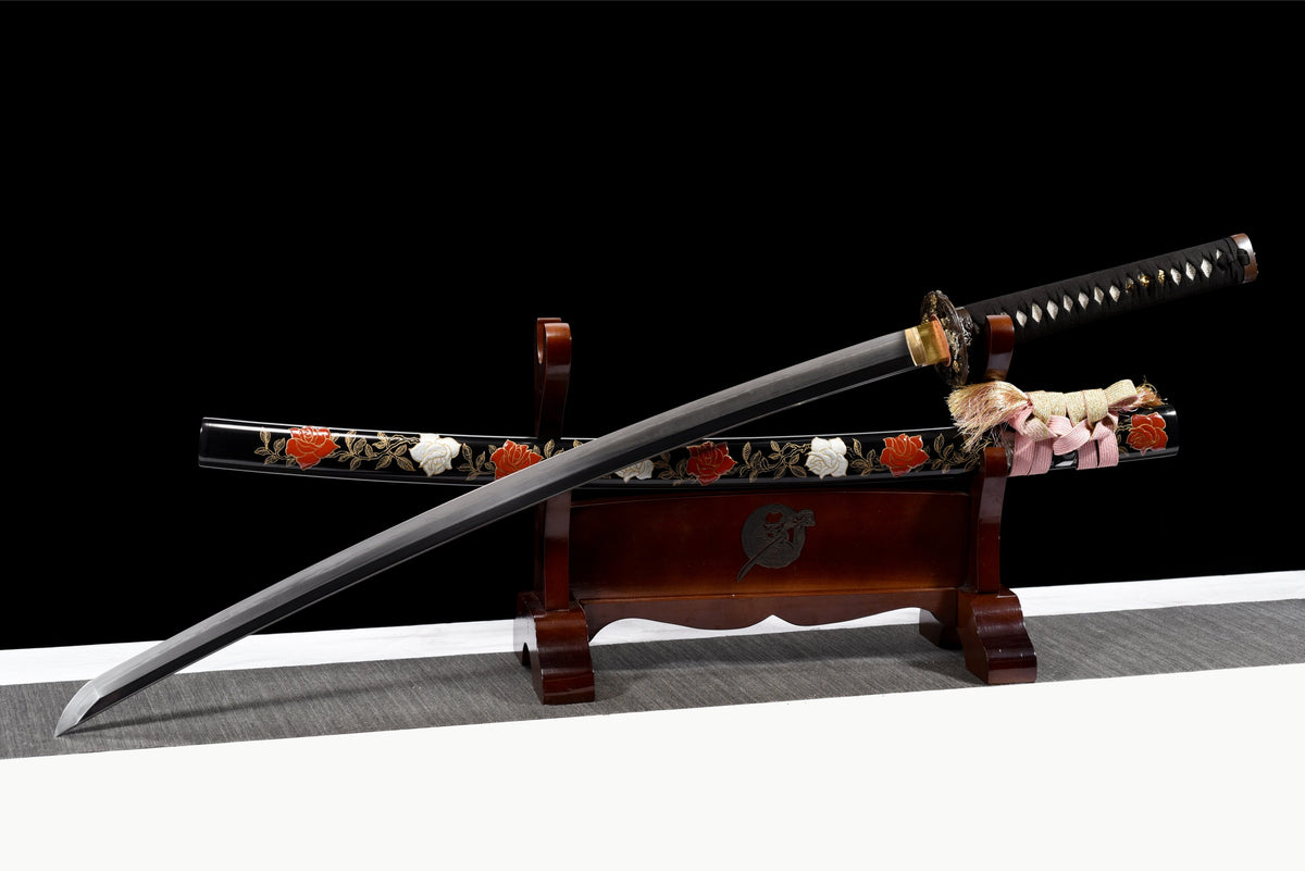Katana Hanamai 花舞 – T10 and Damascus (Kobuse) Steel – view 3