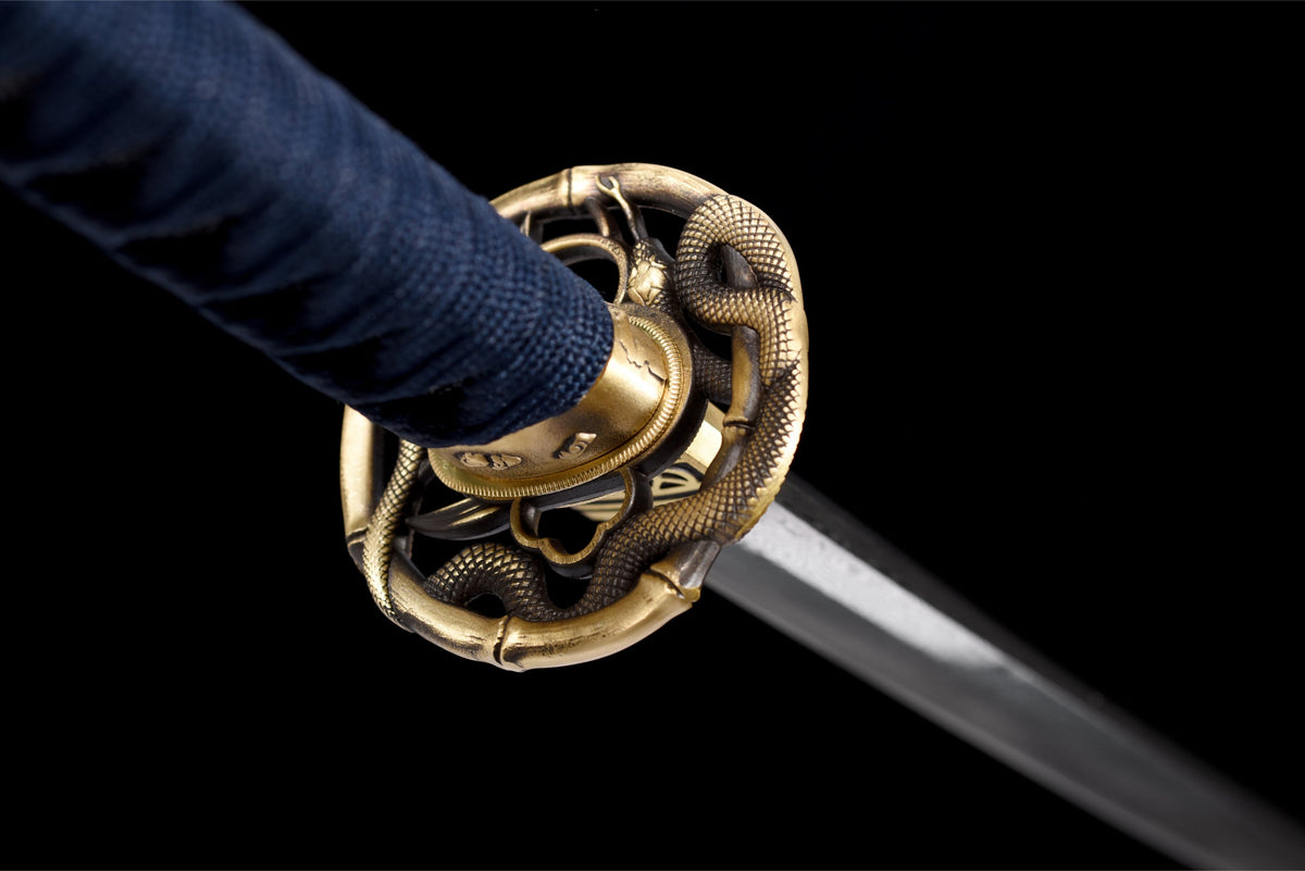 Midori no Yoru 緑の夜 Katana – Damascus Steel, Green-Black Saya – view 11