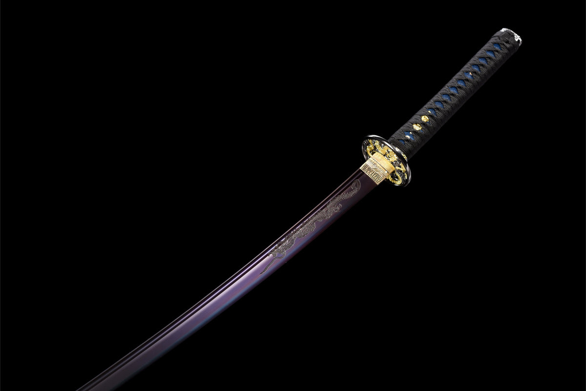 Murasaki Ryuu 紫竜 Katana – Purple 1060 Steel, Dragon – view 14