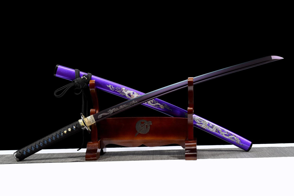 Murasaki Ryuu 紫竜 Katana – Purple 1060 Steel, Dragon – view 4