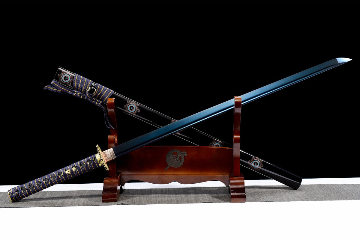 Murasaki 紫 Katana – Straight Purple-Sheen Blade – view 4