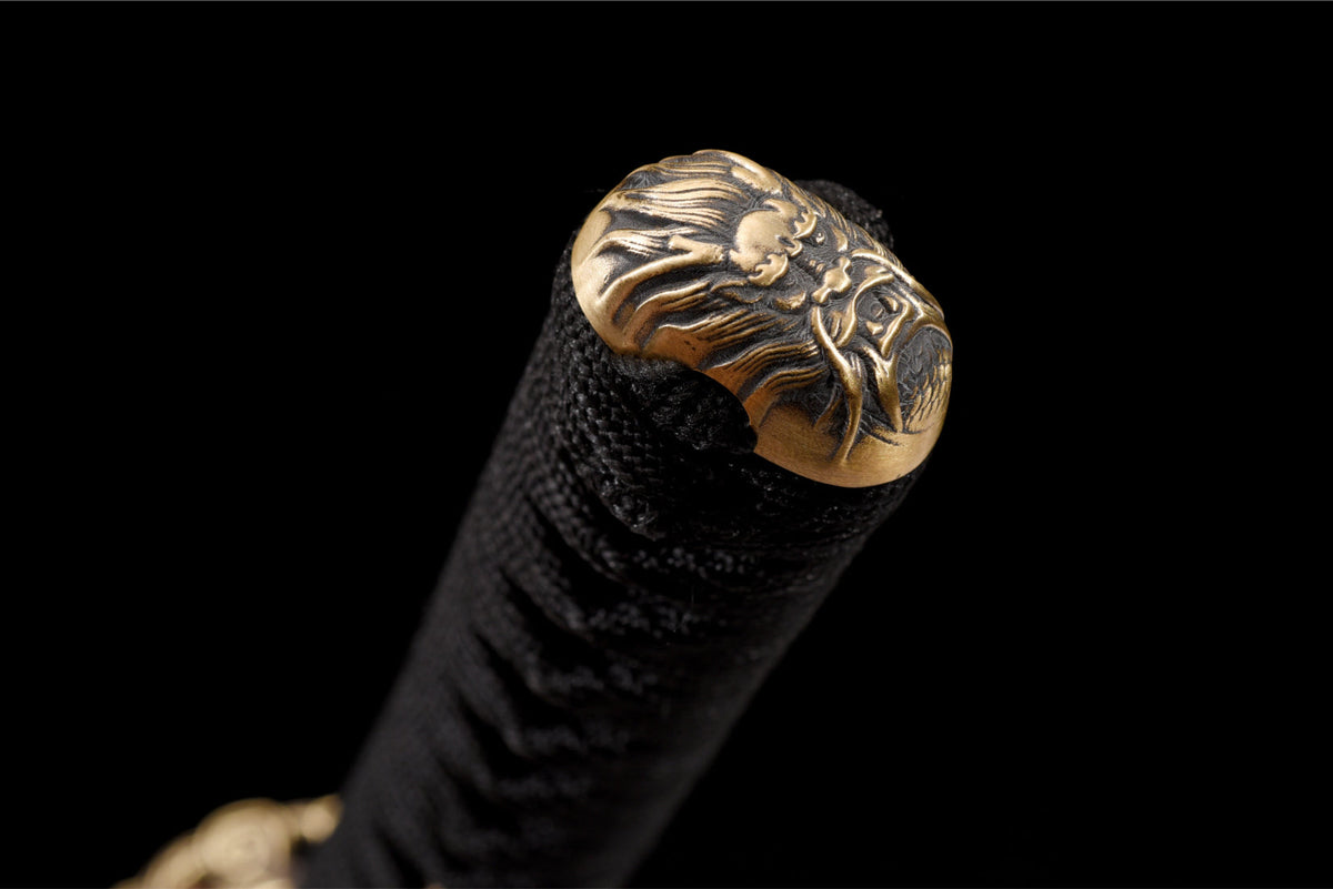 Shishi 獅子 Katana — T10 Steel, Mirror Polish, Black Saya – view 16