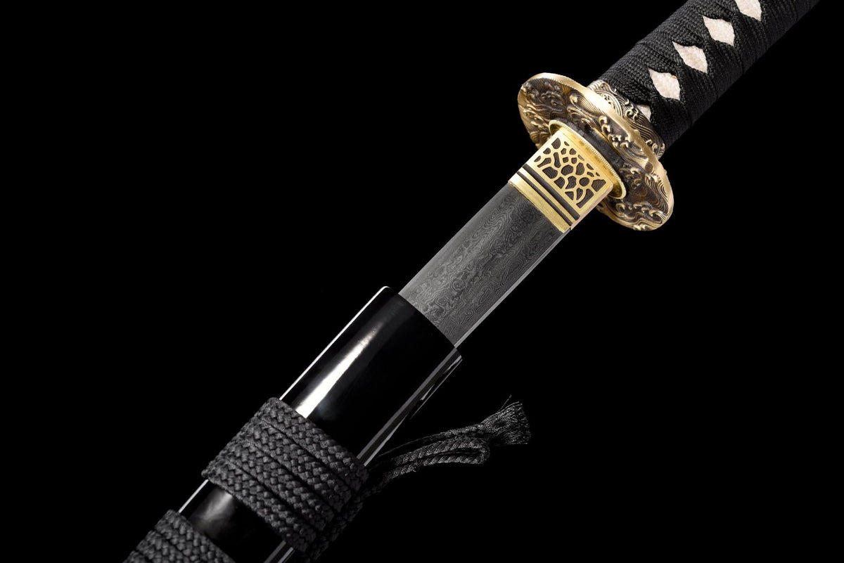Katana Tatsu 竜 – Damascus Steel, Hand-painted Dragon Saya – view 14