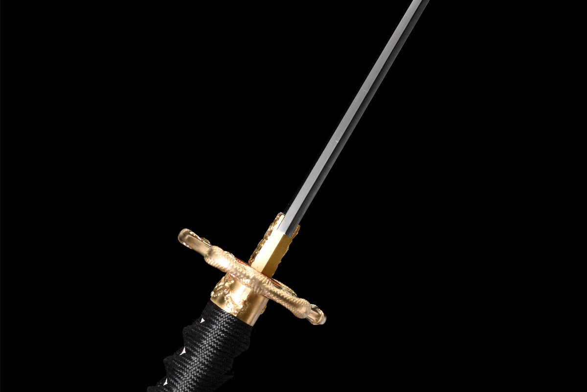 Ryū no Hōkō 竜の咆哮 Katana — T10 Steel, Silver Dragon Saya – view 8