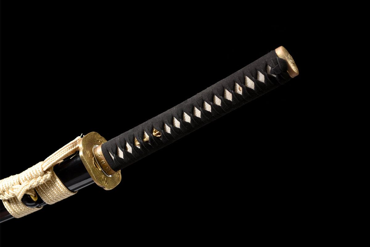 Kinryu Katana 金竜 – Damascus Steel, Gold Dragon Saya – view 14