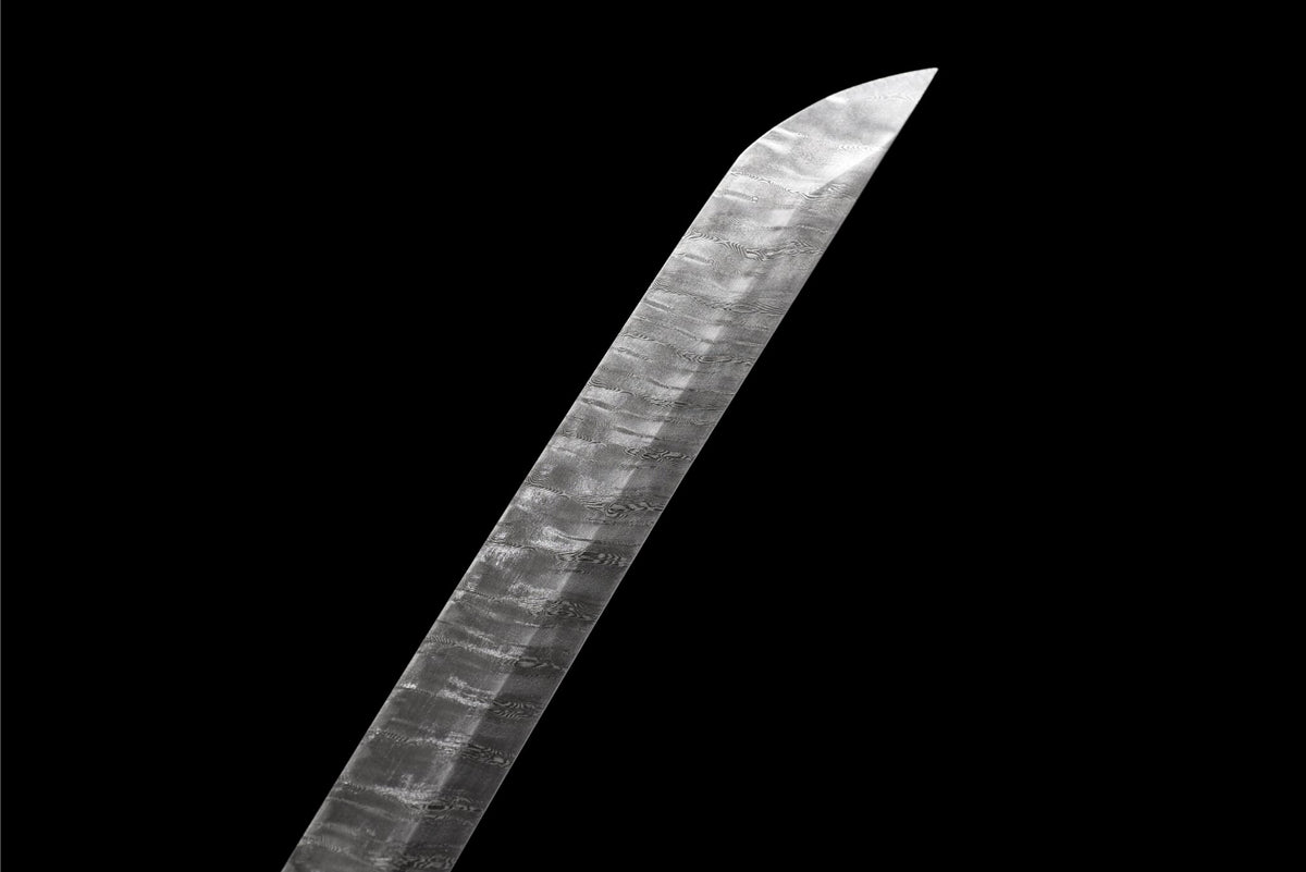 Kinryu Katana 金竜 – Damascus Steel, Gold Dragon Saya – view 12