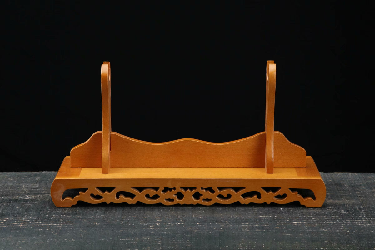 Taiyou 太陽 Katana Stand – Carved Hardwood – view 1
