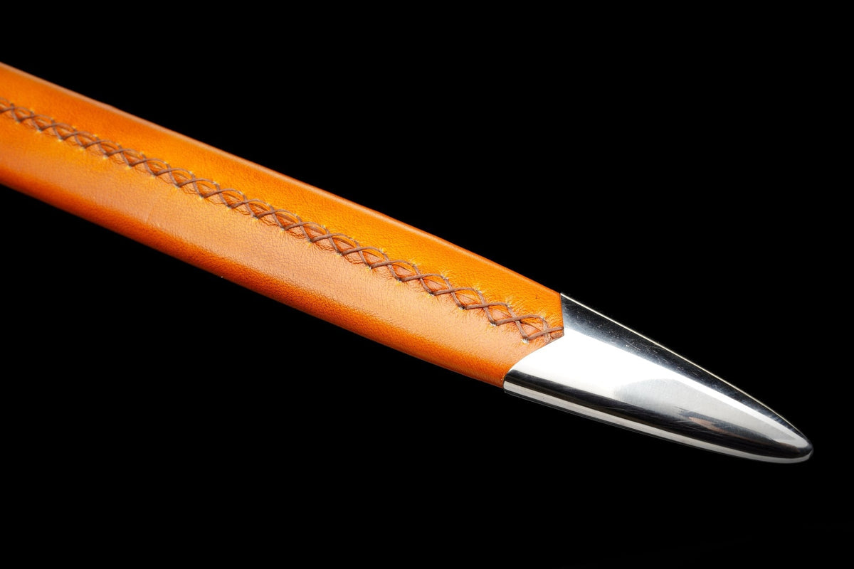 Aurantia Long Sword – European Style, Amber Leather Scabbard – view 9