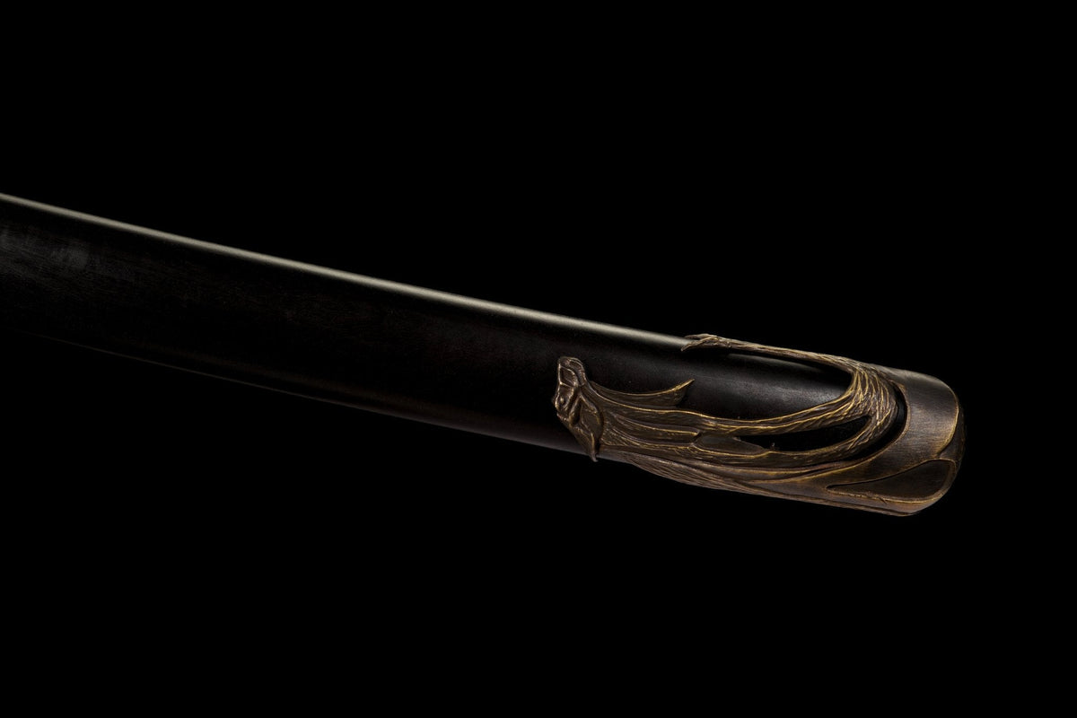 Shirokami 白狼 Katana – White Wolf Tsuba, T10 Steel – view 6