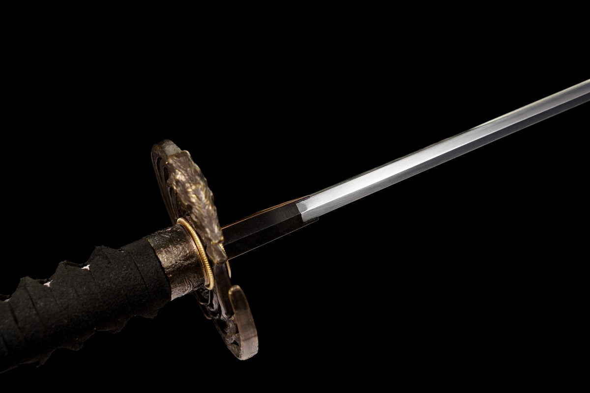 Shirokami 白狼 Katana – White Wolf Tsuba, T10 Steel – view 13