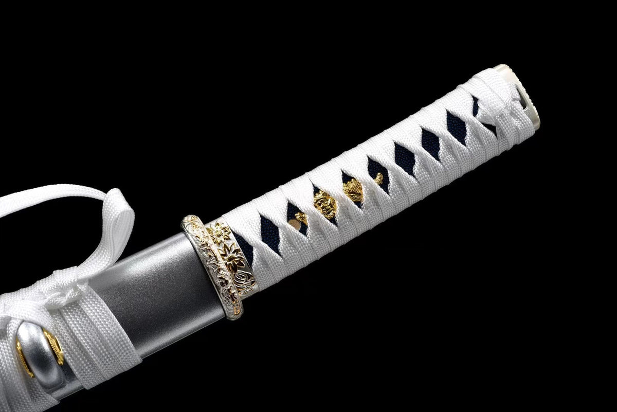 Tanto Ryūjin 龍神 — Blue Manganese Steel, Dragon Pattern – view 7
