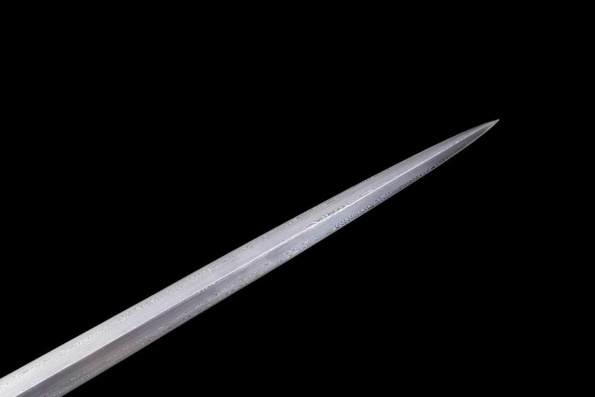 Crimson Lion Longsword — Damascus Steel, Crimson Scabbard – view 5