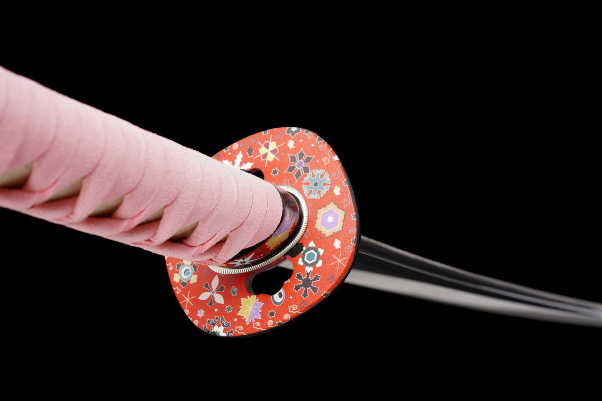 Katana Hanami 花見 – T10 Steel, Snow-white Sakura Saya – view 11