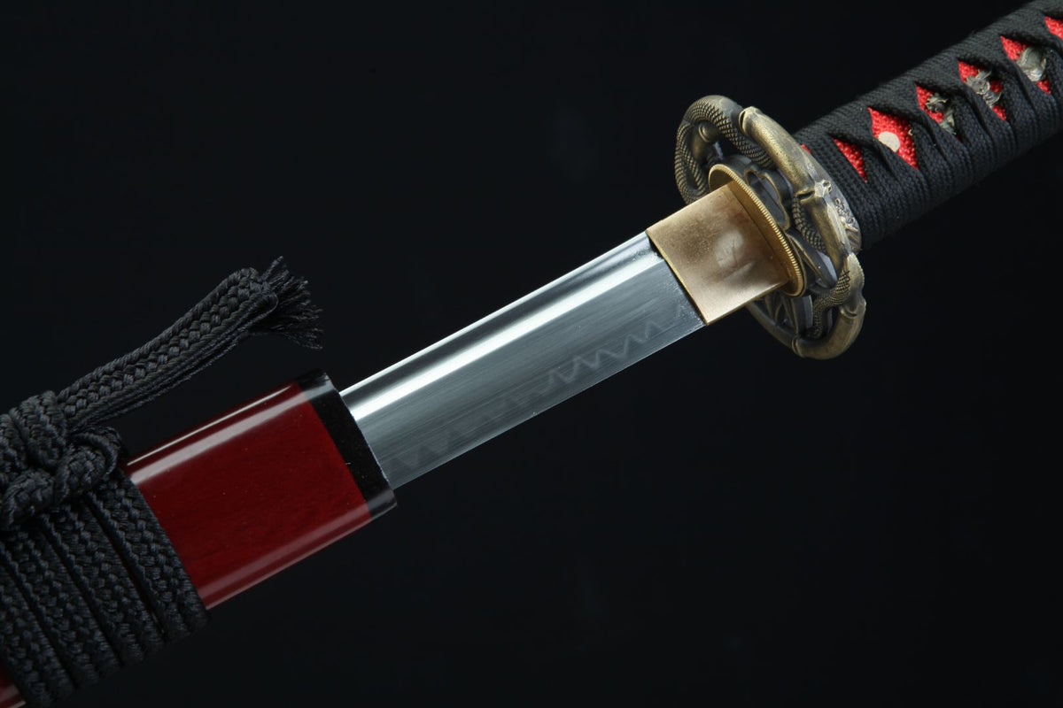 Aka 赤 Katana – T10 Steel, Red Ebony Saya – view 9