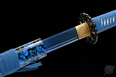 Chie 知恵 Katana – Blue Blade, Manganese Steel, Blue Saya – view 12