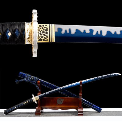 Katana Yoru 夜 – Blue Manganese Steel Blade – view 1