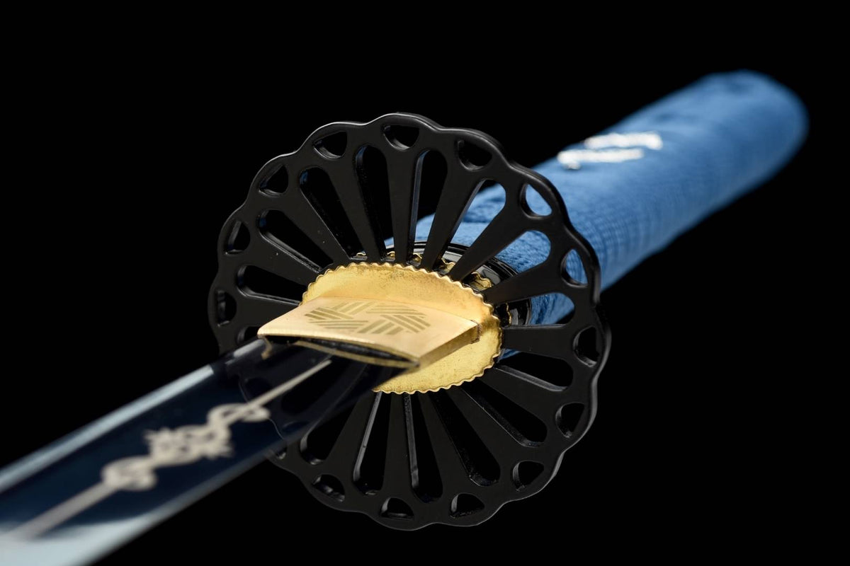 Chie 知恵 Katana – Blue Blade, Manganese Steel, Blue Saya – view 13