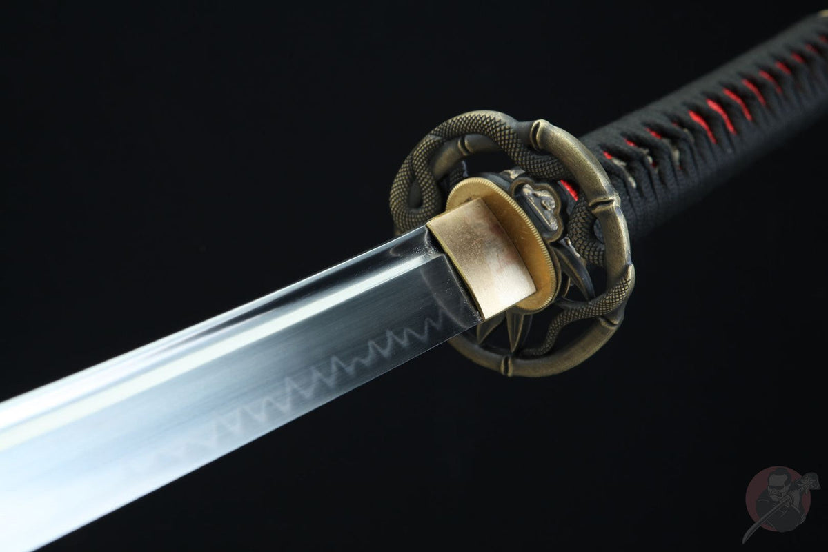 Aka 赤 Katana – T10 Steel, Red Ebony Saya – view 6