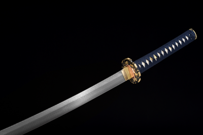 Hinode 日の出 Katana, Damascus Steel, Red Saya – view 5