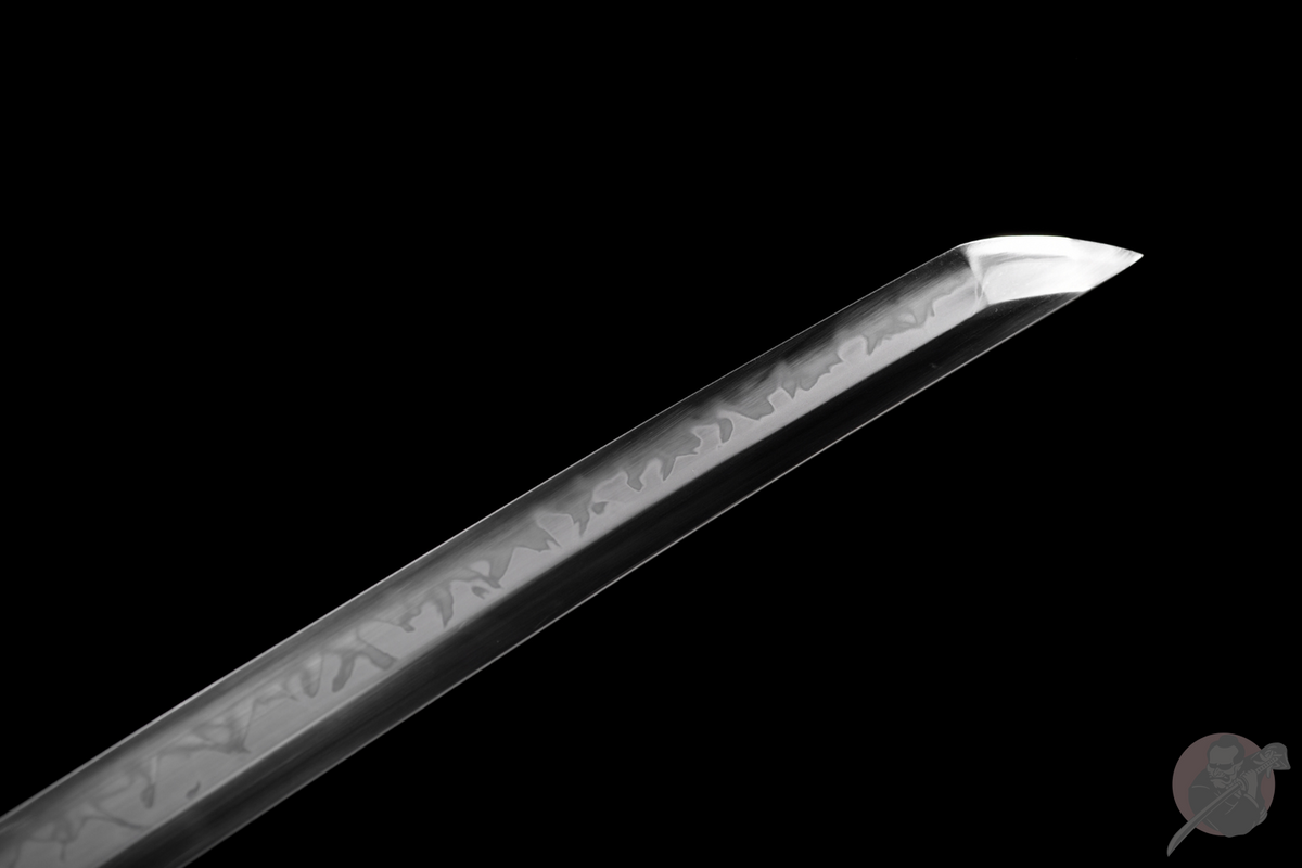 Orochi 大蛇 Katana – T10 Steel, Flame Hamon, Ebony Saya – view 6