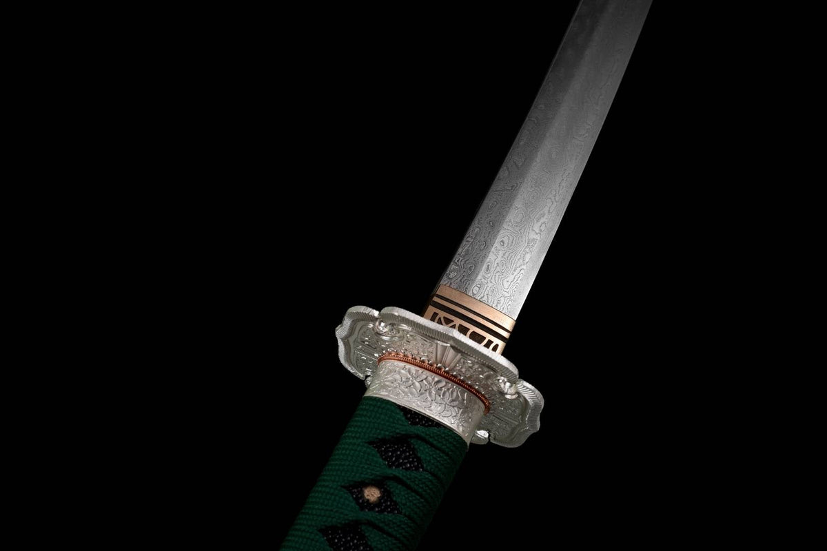 Oda Katana 織田 – T10 Steel, Green Saya with Oda Clan Crest – view 13