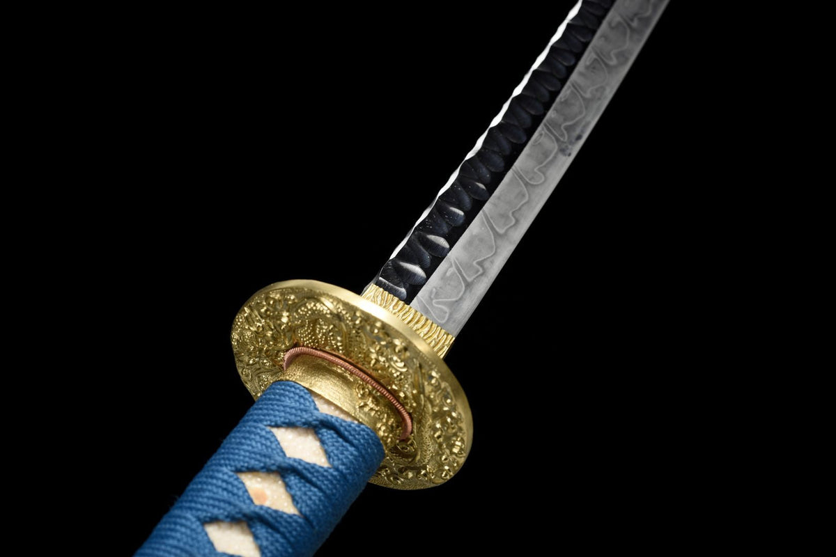 Katana Umi 海 – T10 Steel, Blue Dragon Saya – view 13