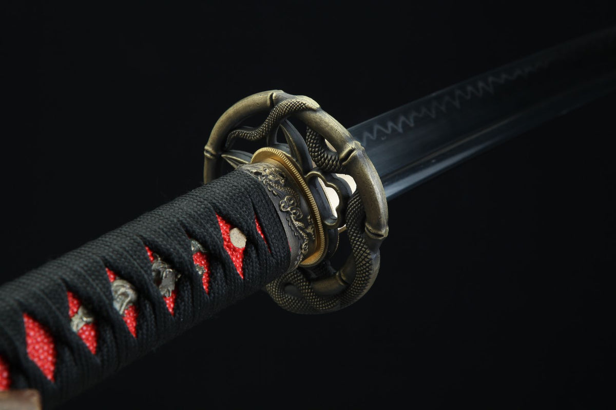 Aka 赤 Katana – T10 Steel, Red Ebony Saya – view 12