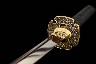 Eien Katana 永遠 – Red Damascus Steel with Bo-hi, Copper Tsuba – view 14