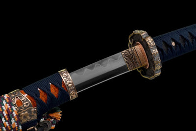 Saku Katana 咲く – Damascus Steel, Mirror Polish, Tachi Mounting – view 15