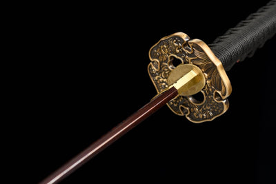 Eien Katana 永遠 – Red Damascus Steel with Bo-hi, Copper Tsuba – view 15