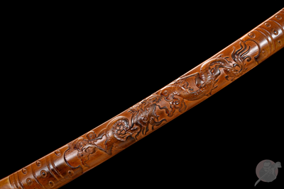 Orochi 大蛇 Katana – T10 Steel, Flame Hamon, Ebony Saya – view 17