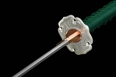 Oda Katana 織田 – T10 Steel, Green Saya with Oda Clan Crest – view 15