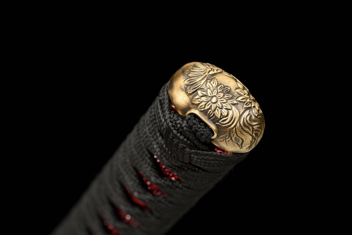 Eien Katana 永遠 – Red Damascus Steel with Bo-hi, Copper Tsuba – view 16
