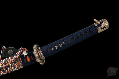 Saku Katana 咲く – Damascus Steel, Mirror Polish, Tachi Mounting – view 17
