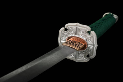 Oda Katana 織田 – T10 Steel, Green Saya with Oda Clan Crest – view 17