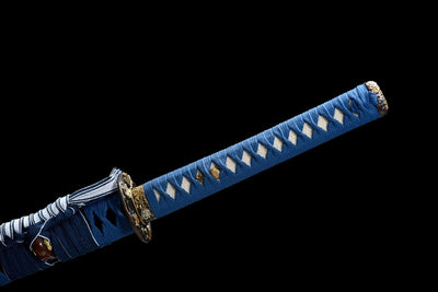 Kujaku 孔雀 Katana – T10 Steel, Clove Hamon, Peacock Saya – view 15