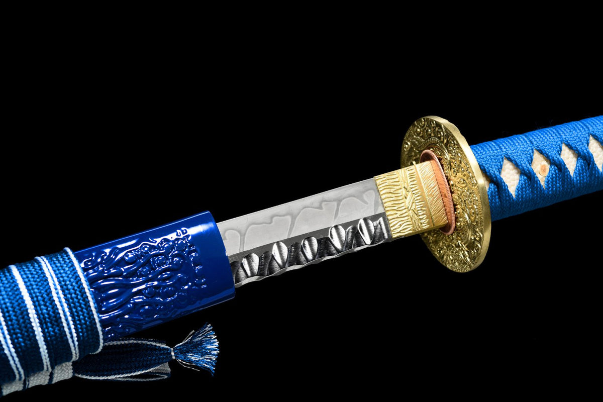 Katana Umi 海 – T10 Steel, Blue Dragon Saya – view 18