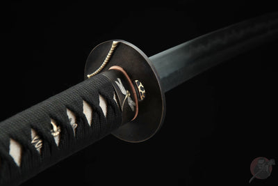Tonbo Katana トンボ – Damascus Steel, Ebony Saya – view 7