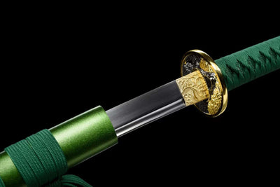Suigyoku 翠玉 Katana – Spring Steel, Green Saya – view 7