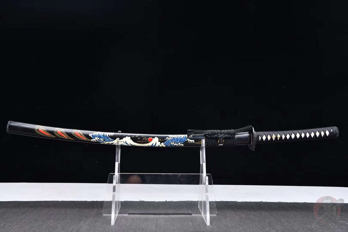 Nihon Katana 日本 – T10 Steel, Flame Hamon, Sharpened Blade – view 2