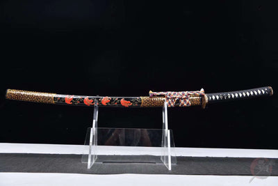 Enyou Katana 炎陽 – Honsanmai Blade, Gilded Copper Tsuba – view 2