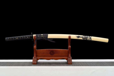 Katana Musashi 武蔵 – Damascus Steel with Bo-hi – view 1