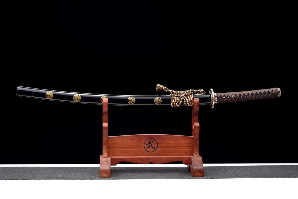 Nobunaga 信長 Katana – Gold Blade, Ebony Saya – view 3