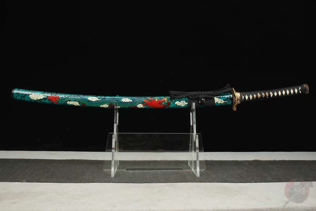 Ryuza 竜座 Katana – T10 Steel, Sanbon Sugi, Dragon Saya – view 2