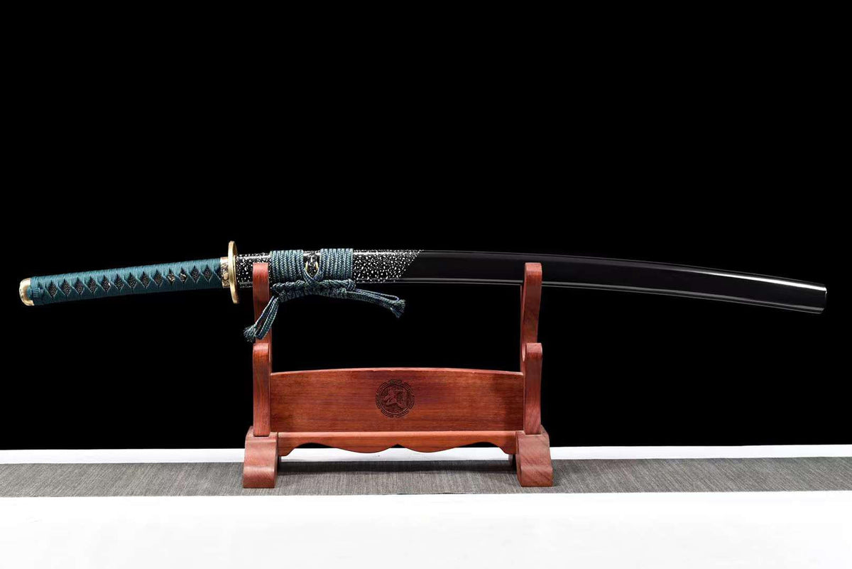 Tame 亀 Katana — Hand-Hammered T10 Blade, Green Saya – view 2