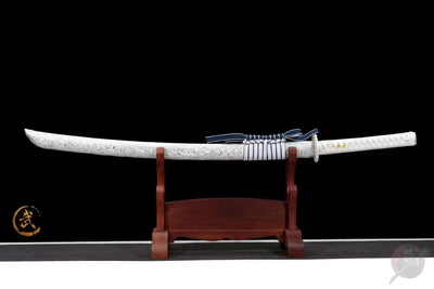 Koori Katana 氷 – Blue Manganese Steel Blade, Ebony Saya – view 3