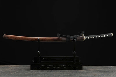 Hebi ヘビ Katana, Damascus Steel with Hamon – view 2
