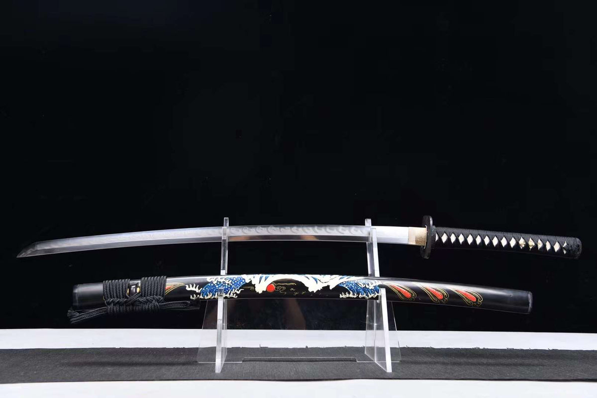 Nihon Katana 日本 – T10 Steel, Flame Hamon, Sharpened Blade – view 1