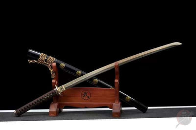 Nobunaga 信長 Katana – Gold Blade, Ebony Saya – view 2